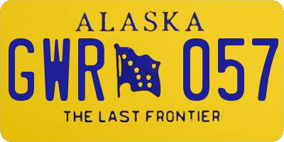 AK license plate GWR057