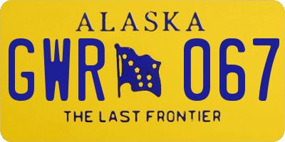 AK license plate GWR067