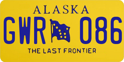 AK license plate GWR086