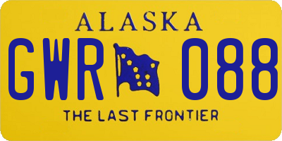 AK license plate GWR088