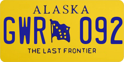 AK license plate GWR092