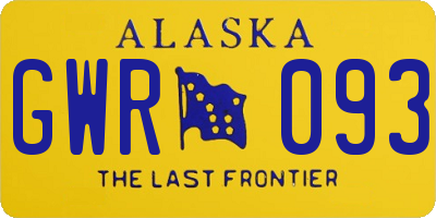 AK license plate GWR093