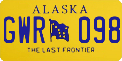 AK license plate GWR098