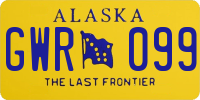 AK license plate GWR099