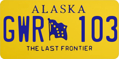AK license plate GWR103