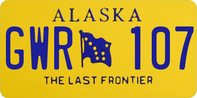 AK license plate GWR107