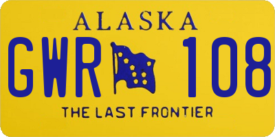 AK license plate GWR108