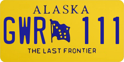 AK license plate GWR111