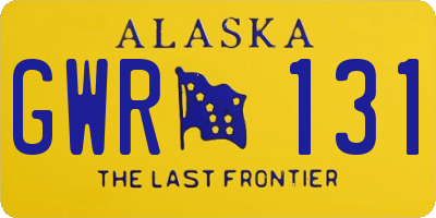 AK license plate GWR131