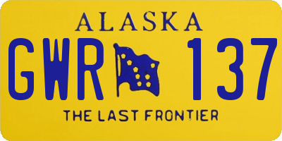 AK license plate GWR137