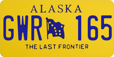 AK license plate GWR165