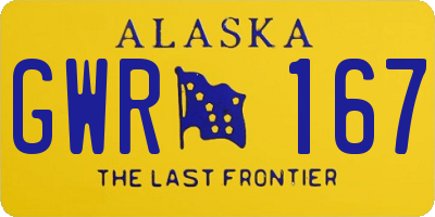 AK license plate GWR167