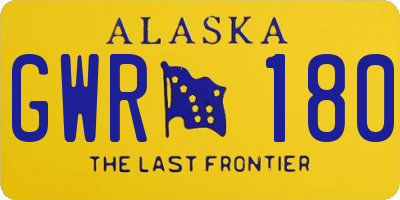 AK license plate GWR180