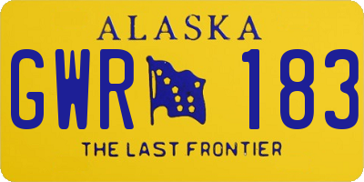 AK license plate GWR183