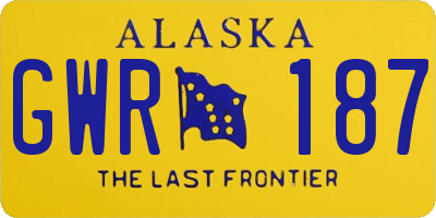 AK license plate GWR187
