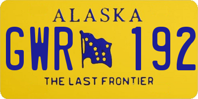 AK license plate GWR192