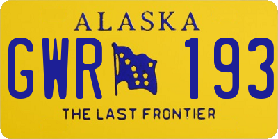 AK license plate GWR193