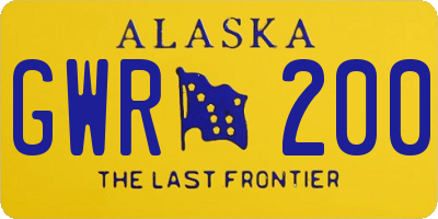 AK license plate GWR200