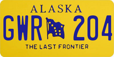 AK license plate GWR204