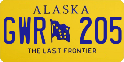 AK license plate GWR205