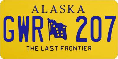AK license plate GWR207