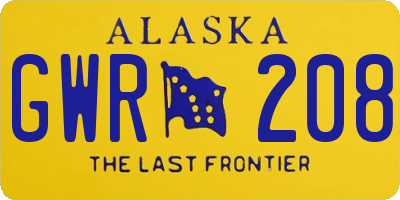AK license plate GWR208