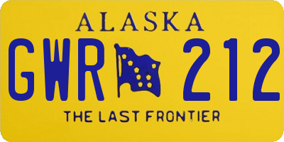 AK license plate GWR212