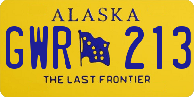 AK license plate GWR213