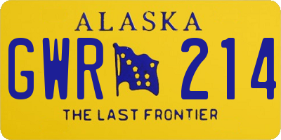 AK license plate GWR214