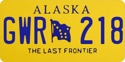 AK license plate GWR218