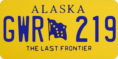 AK license plate GWR219