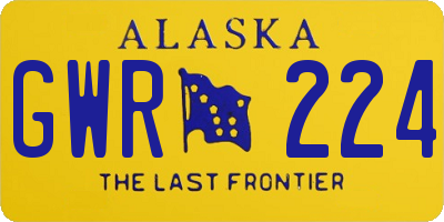 AK license plate GWR224