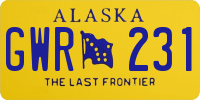 AK license plate GWR231