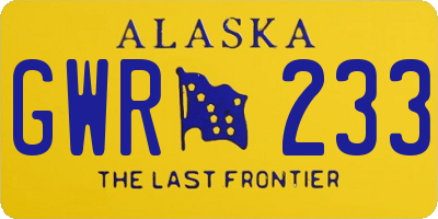 AK license plate GWR233