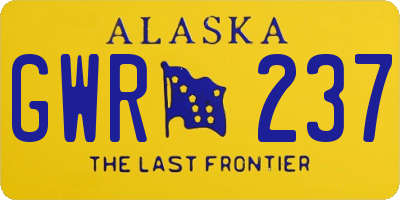 AK license plate GWR237