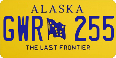 AK license plate GWR255