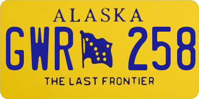 AK license plate GWR258