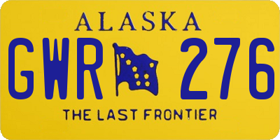 AK license plate GWR276