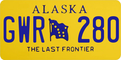 AK license plate GWR280