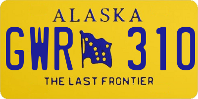 AK license plate GWR310