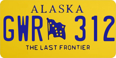AK license plate GWR312