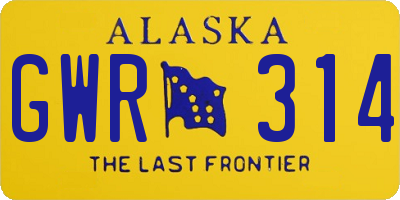 AK license plate GWR314