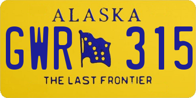 AK license plate GWR315