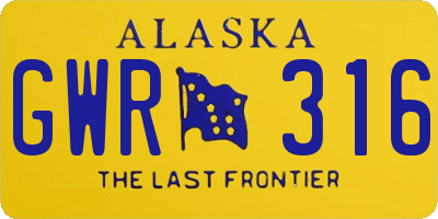 AK license plate GWR316
