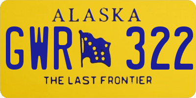 AK license plate GWR322