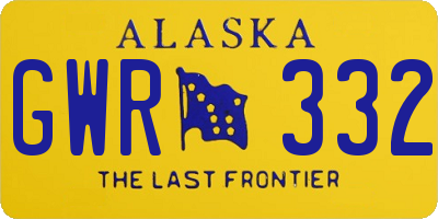 AK license plate GWR332