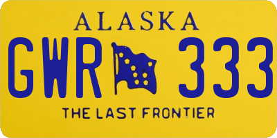 AK license plate GWR333