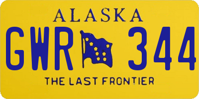 AK license plate GWR344