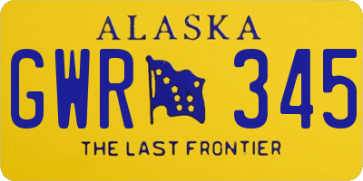 AK license plate GWR345