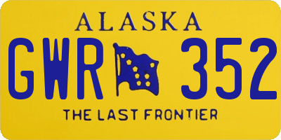 AK license plate GWR352